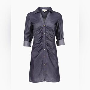MICHAEL Michael Kors Ruched Mini Shirtdress XL NWT